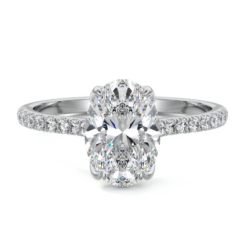 Minerva - Oval White Gold Lab Grown Diamond Engagement Ring | Nura Lab