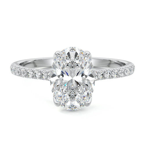 Minerva - Oval White Gold Lab Grown Diamond Engagement Ring | Nura Lab