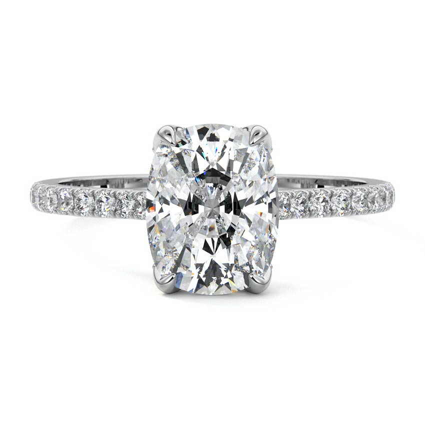 Minerva - Cushion White Gold Lab Grown Diamond Engagement Ring | Nura Lab