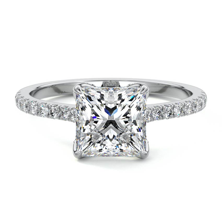 Minerva - Princess White Gold Lab Grown Diamond Engagement Ring | Nura Lab