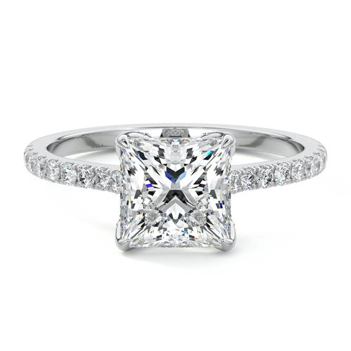 Minerva - Princess White Gold Lab Grown Diamond Engagement Ring | Nura Lab