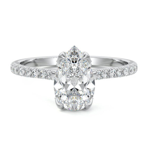 Minerva - Pear Platinum Lab Grown Diamond Engagement Ring | Nura Lab