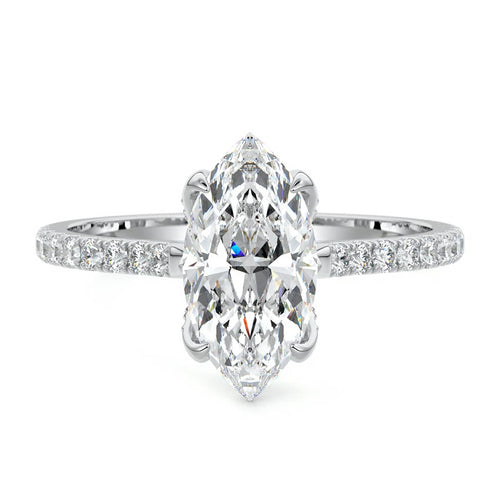 Minerva - Marquise Platinum Lab Grown Diamond Engagement Ring | Nura Lab