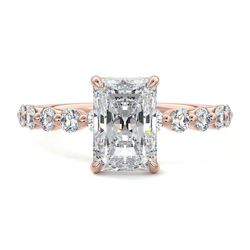 Sabine - Radiant Rose Gold Lab Grown Diamond Engagement Ring | Nura Lab
