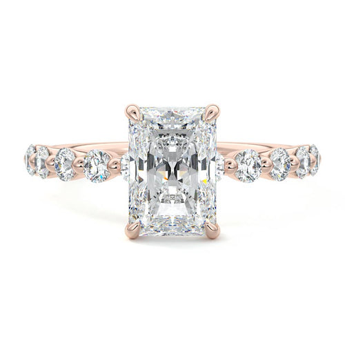 Sabine - Radiant Rose Gold Lab Grown Diamond Engagement Ring | Nura Lab