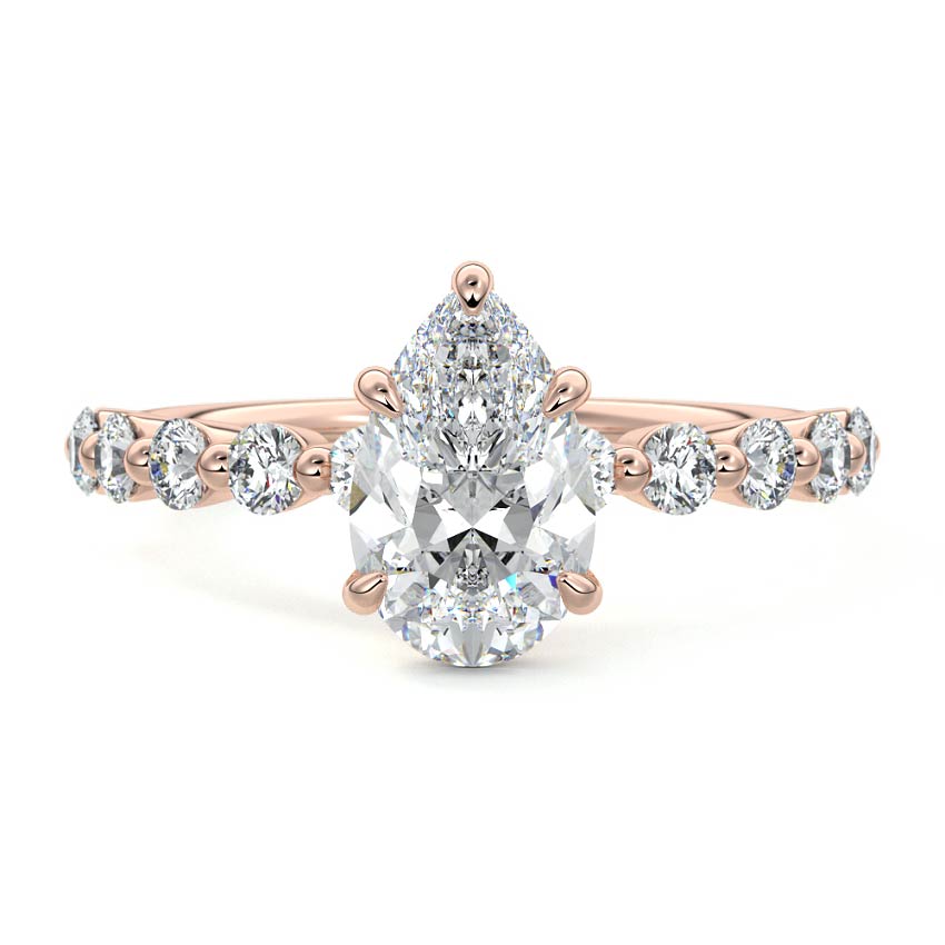 Sabine - Pear Rose Gold Lab Grown Diamond Engagement Ring | Nura Lab