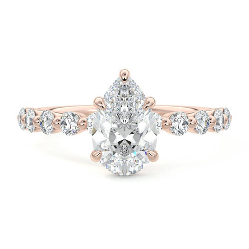 Sabine - Pear Rose Gold Lab Grown Diamond Engagement Ring | Nura Lab