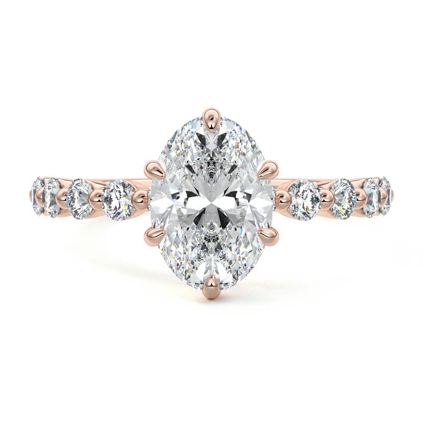 Sabine - Oval Rose Gold Lab Grown Diamond Engagement Ring | Nura Lab