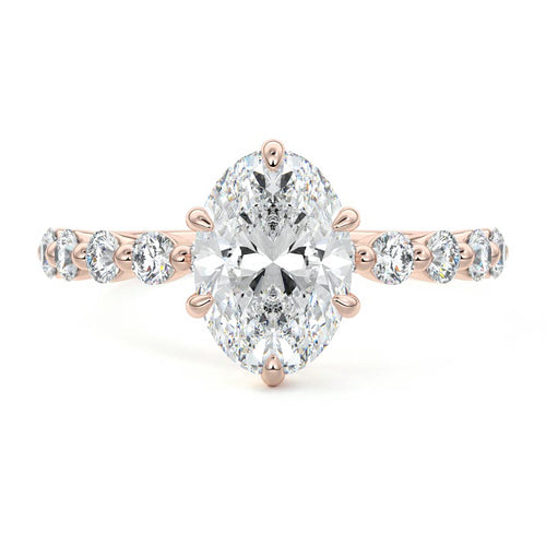 Sabine - Oval Rose Gold Lab Grown Diamond Engagement Ring | Nura Lab