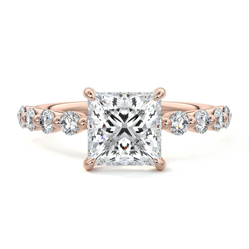 Sabine - Princess Rose Gold Lab Grown Diamond Engagement Ring | Nura Lab