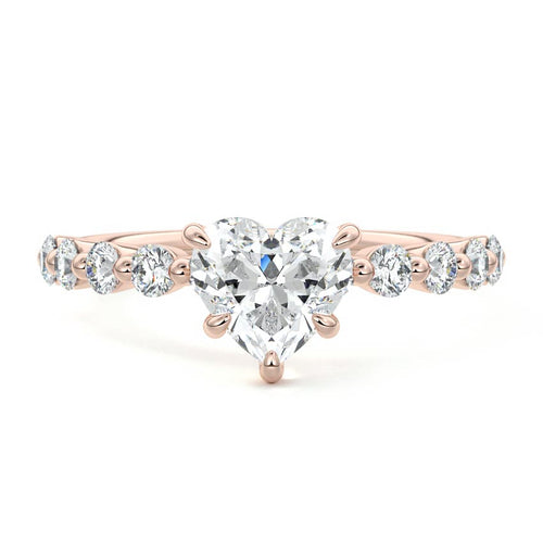 Sabine - Heart Rose Gold Lab Grown Diamond Engagement Ring | Nura Lab