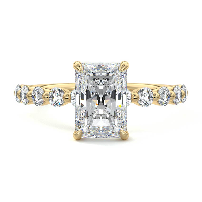 Sabine - Radiant Yellow Gold Lab Grown Diamond Engagement Ring | Nura Lab