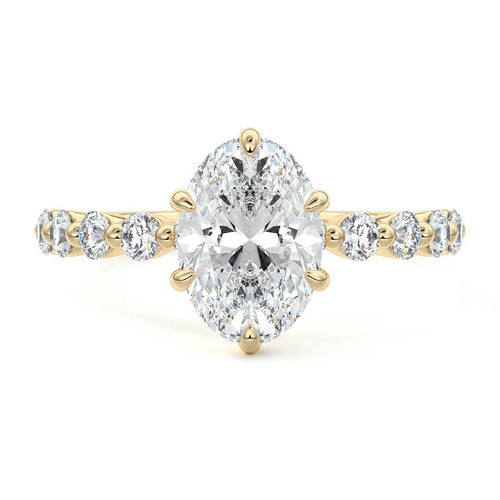 Sabine - Oval Yellow Gold Lab Grown Diamond Engagement Ring | Nura Lab