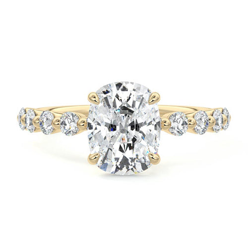 Sabine - Cushion Yellow Gold Lab Grown Diamond Engagement Ring | Nura Lab