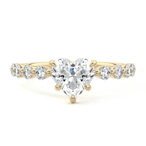 Sabine - Heart Yellow Gold Lab Grown Diamond Engagement Ring | Nura Lab
