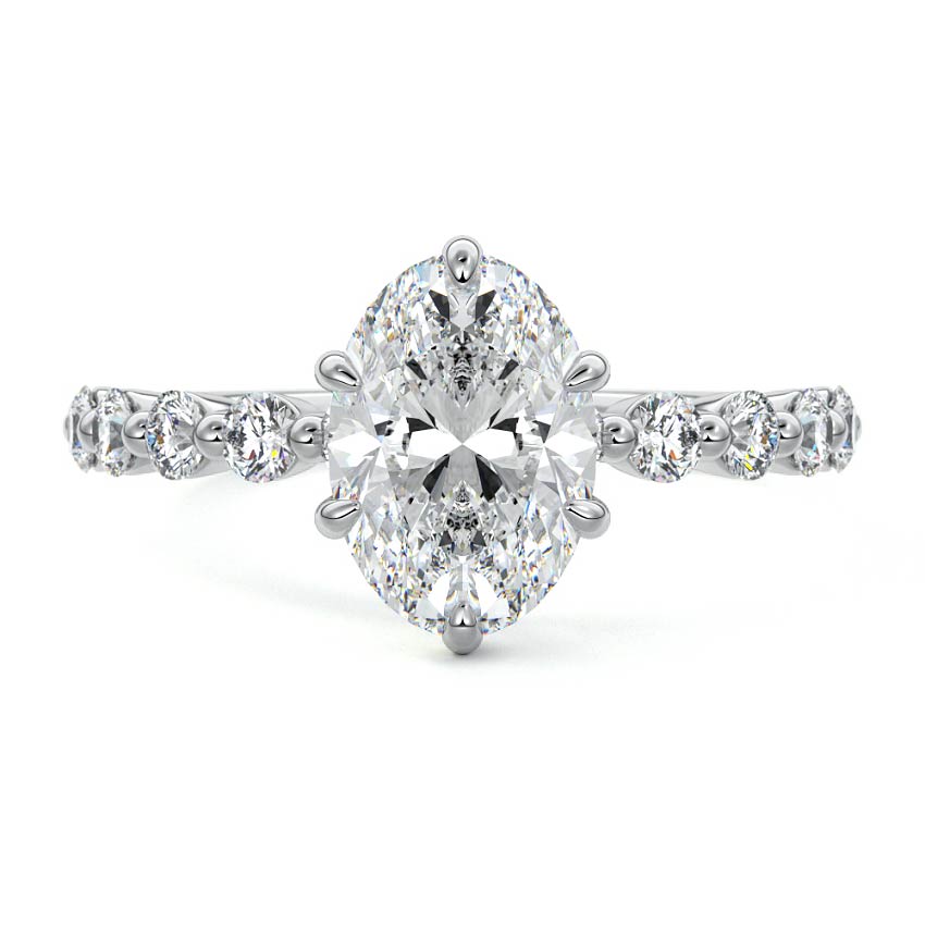 Sabine - Oval White Gold Lab Grown Diamond Engagement Ring | Nura Lab