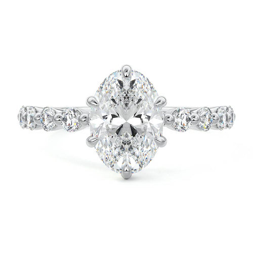 Sabine - Oval White Gold Lab Grown Diamond Engagement Ring | Nura Lab