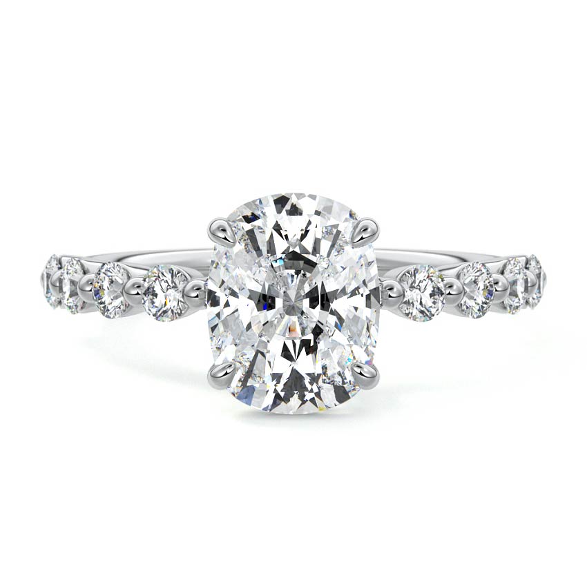 Sabine - Cushion White Gold Lab Grown Diamond Engagement Ring | Nura Lab