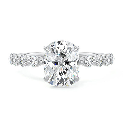 Sabine - Cushion White Gold Lab Grown Diamond Engagement Ring | Nura Lab