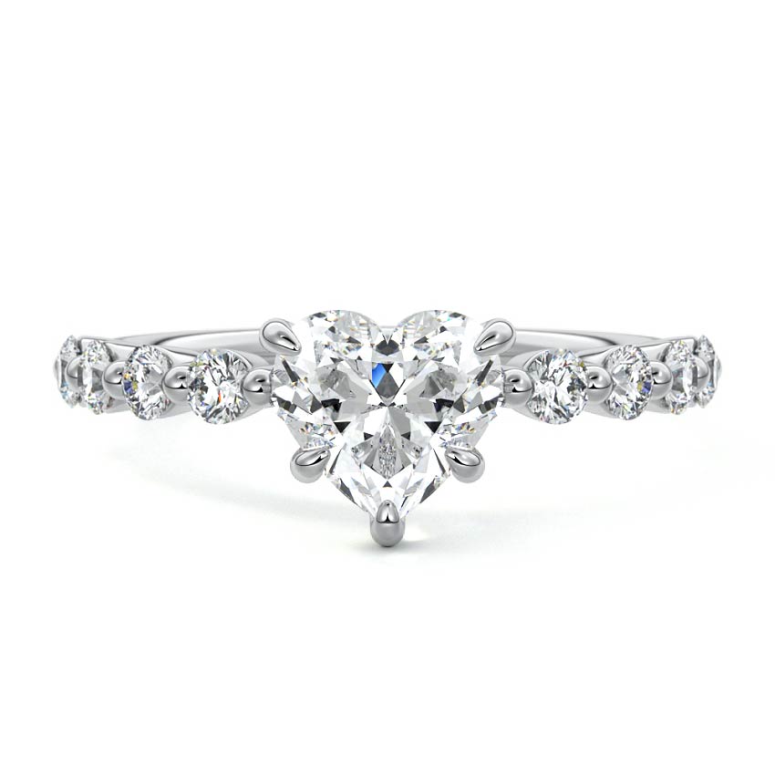 Sabine - Heart White Gold Lab Grown Diamond Engagement Ring | Nura Lab