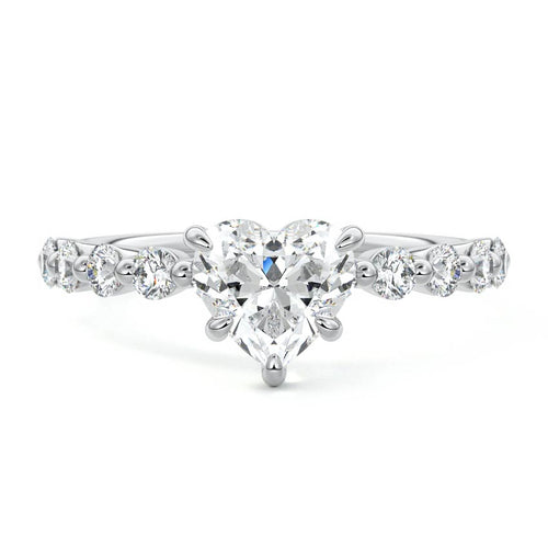 Sabine - Heart White Gold Lab Grown Diamond Engagement Ring | Nura Lab