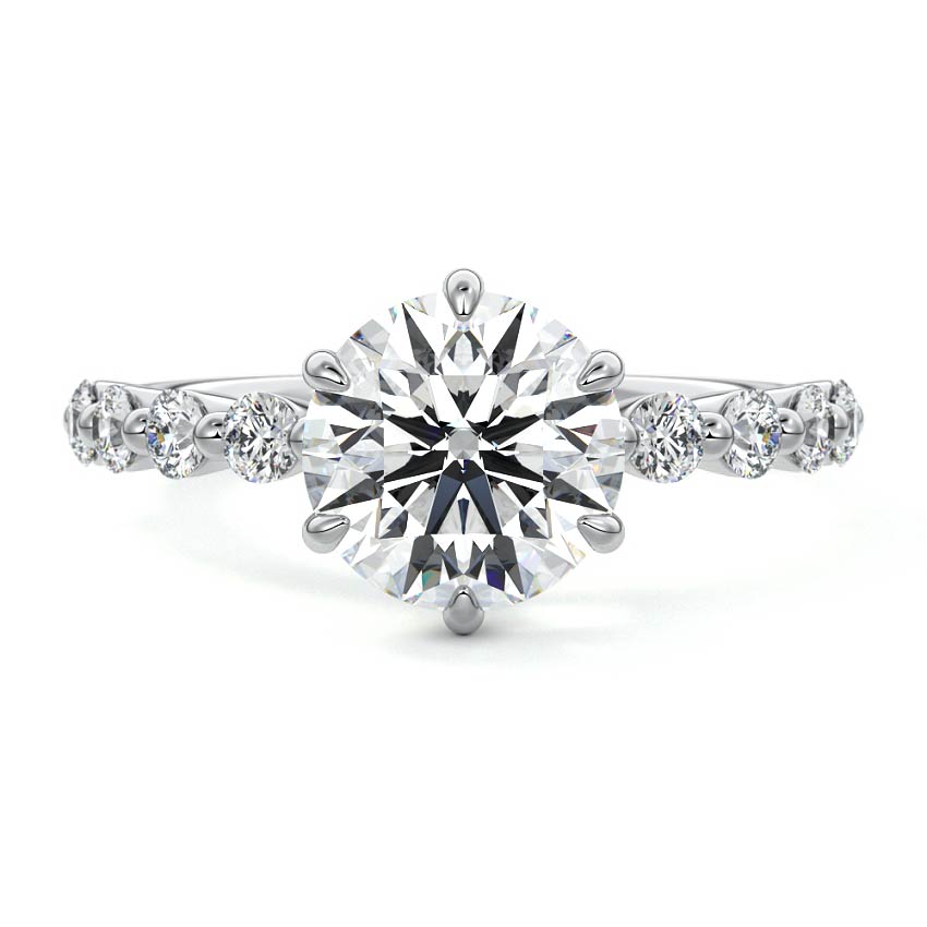 Sabine - Round Platinum Lab Grown Diamond Engagement Ring | Nura Lab