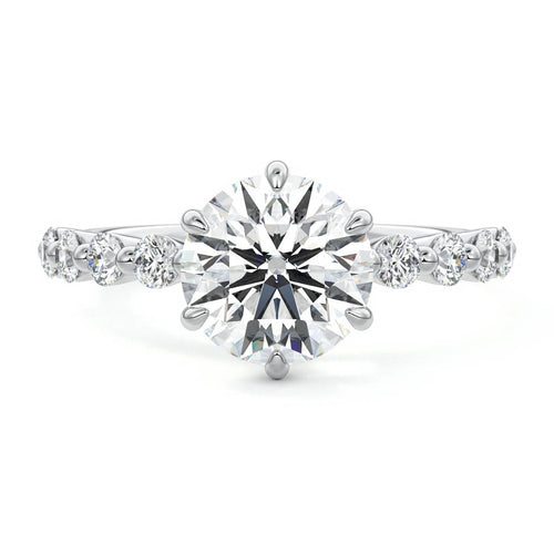 Sabine - Round Platinum Lab Grown Diamond Engagement Ring | Nura Lab
