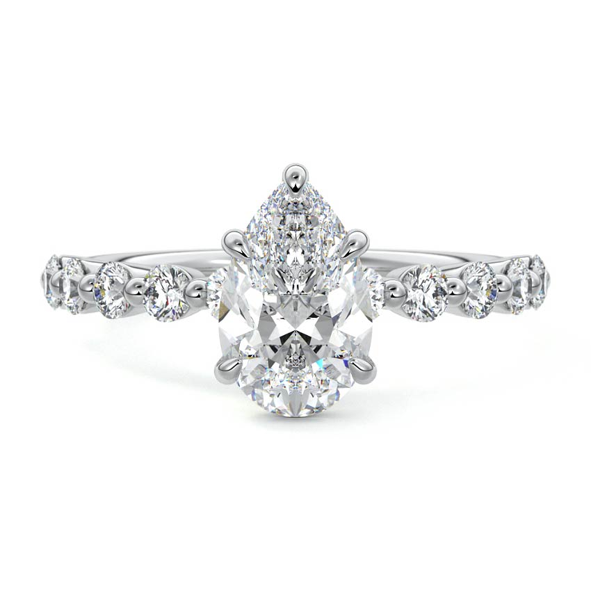 Sabine - Pear Platinum Lab Grown Diamond Engagement Ring | Nura Lab