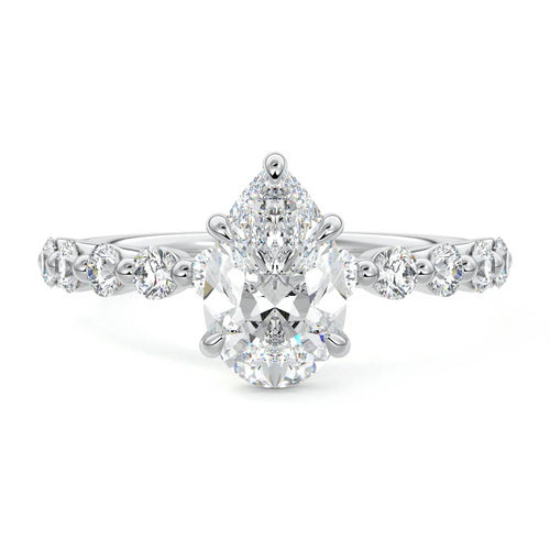Sabine - Pear Platinum Lab Grown Diamond Engagement Ring | Nura Lab
