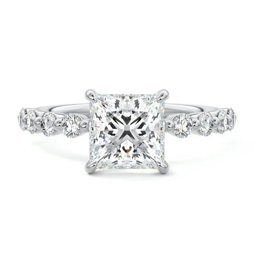 Sabine - Princess Platinum Lab Grown Diamond Engagement Ring | Nura Lab