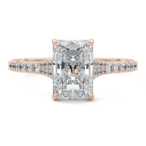 Samira - Radiant Rose Gold Lab Grown Diamond Engagement Ring | Nura Lab