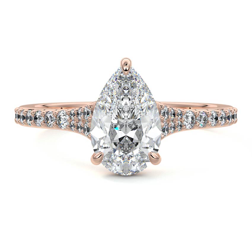 Samira - Pear Rose Gold Lab Grown Diamond Engagement Ring | Nura Lab