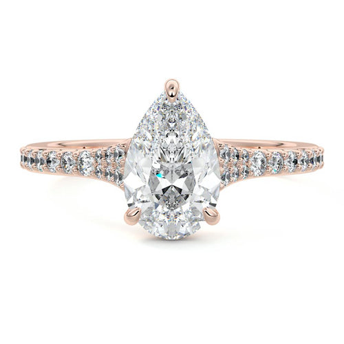 Samira - Pear Rose Gold Lab Grown Diamond Engagement Ring | Nura Lab