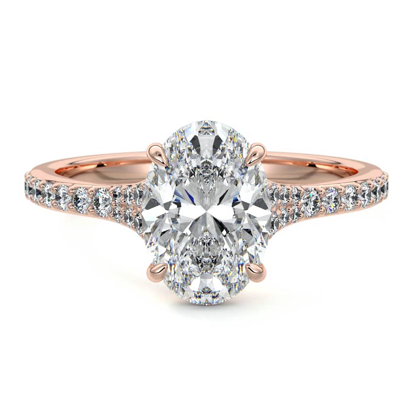 Samira - Oval Rose Gold Lab Grown Diamond Engagement Ring | Nura Lab