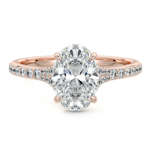 Samira - Oval Rose Gold Lab Grown Diamond Engagement Ring | Nura Lab
