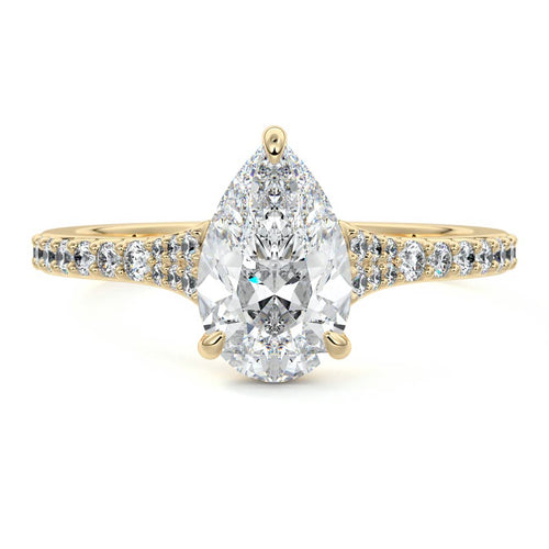 Samira - Pear Yellow Gold Lab Grown Diamond Engagement Ring | Nura Lab