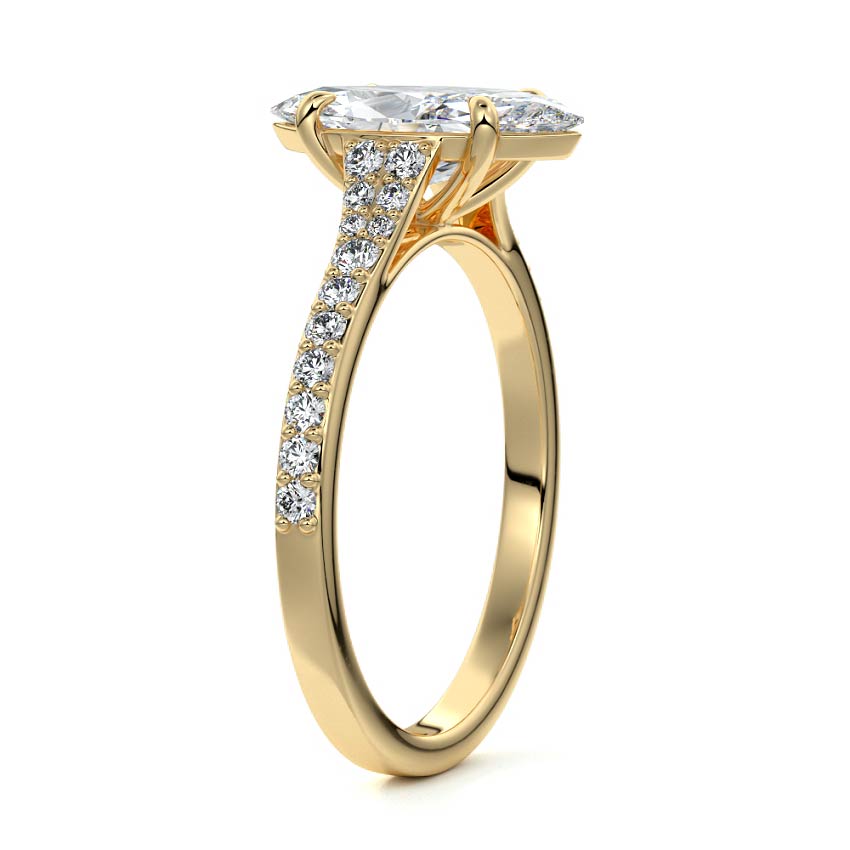 Samira - Marquise Yellow Gold Lab Grown Diamond Engagement Ring | Nura Lab