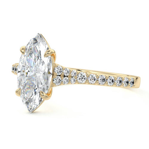 Samira - Marquise Yellow Gold Lab Grown Diamond Engagement Ring | Nura Lab