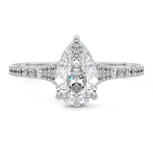 Samira - Pear White Gold Lab Grown Diamond Engagement Ring | Nura Lab