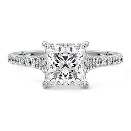 Samira - Princess White Gold Lab Grown Diamond Engagement Ring | Nura Lab