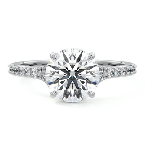 Samira - Round Platinum Lab Grown Diamond Engagement Ring | Nura Lab