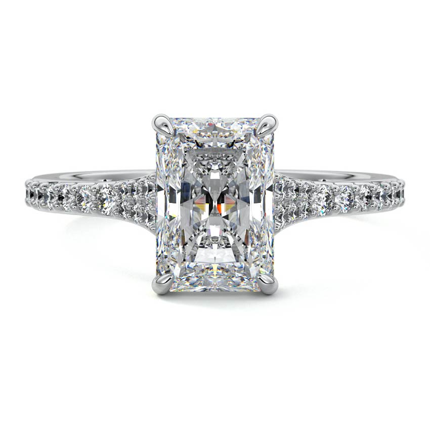 Samira - Radiant Platinum Lab Grown Diamond Engagement Ring | Nura Lab