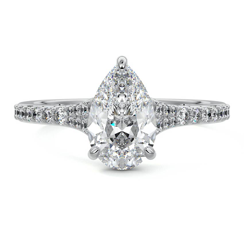 Samira - Pear Platinum Lab Grown Diamond Engagement Ring | Nura Lab