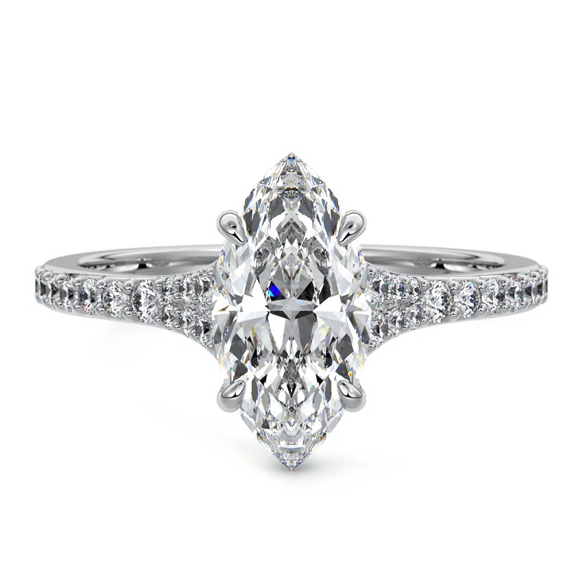 Samira - Marquise Platinum Lab Grown Diamond Engagement Ring | Nura Lab