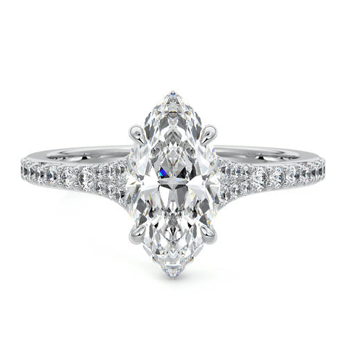 Samira - Marquise Platinum Lab Grown Diamond Engagement Ring | Nura Lab
