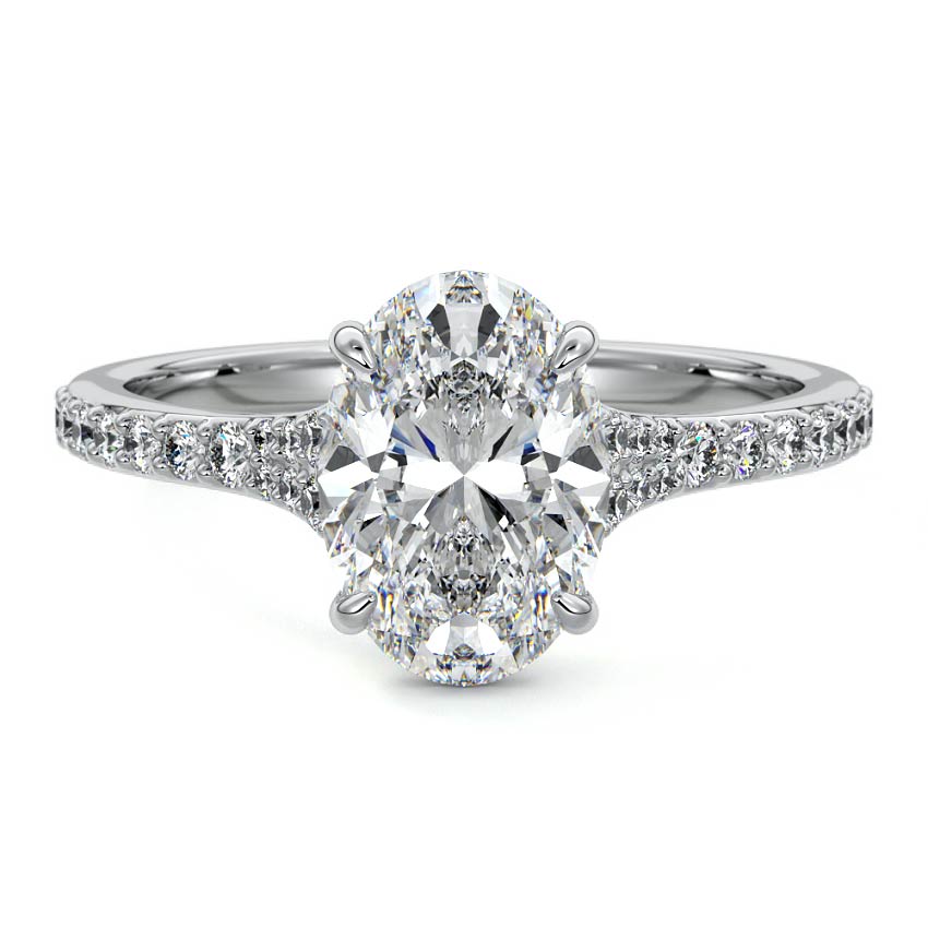 Samira - Oval Platinum Lab Grown Diamond Engagement Ring | Nura Lab