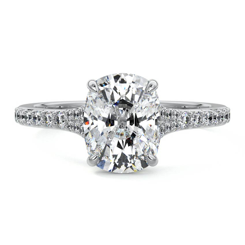 Samira - Cushion Platinum Lab Grown Diamond Engagement Ring | Nura Lab