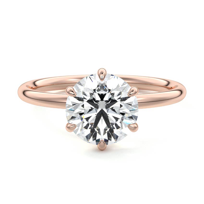 Serena - Round Rose Gold Lab Grown Diamond Engagement Ring | Nura Lab