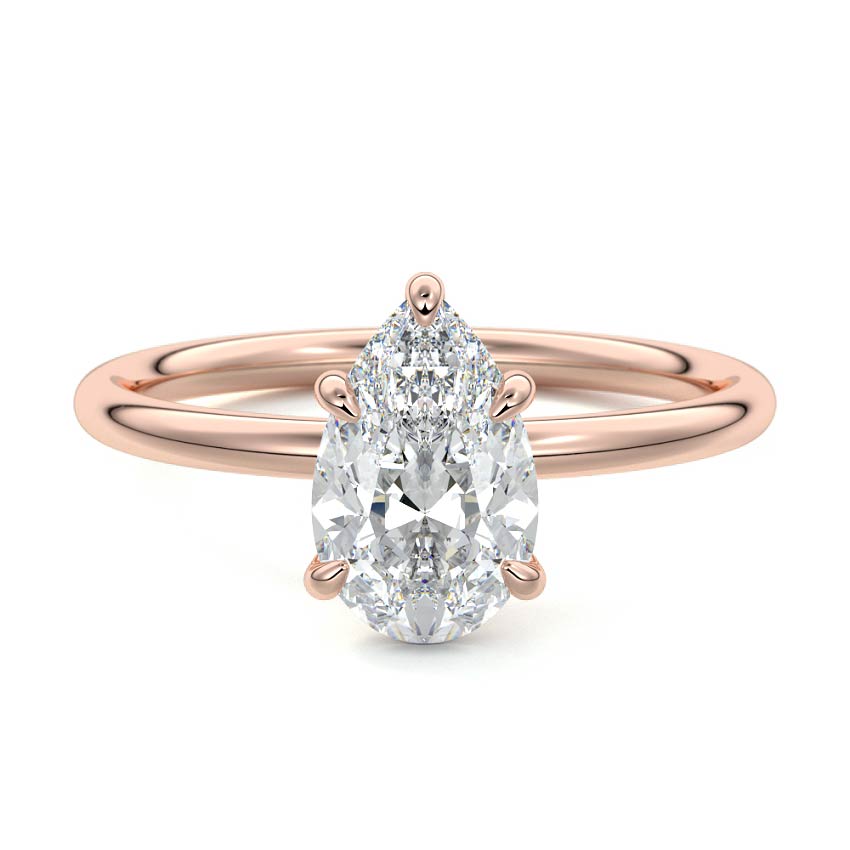 Serena - Pear Rose Gold Lab Grown Diamond Engagement Ring | Nura Lab