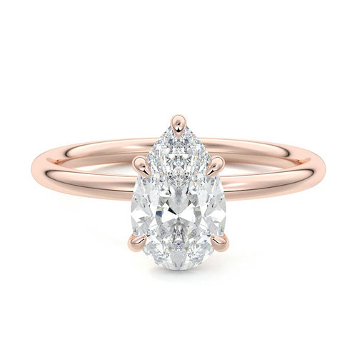 Serena - Pear Rose Gold Lab Grown Diamond Engagement Ring | Nura Lab